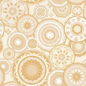 Eastern Morocco Vector Pattern in Sand Colors Stock Illustration