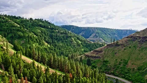 Eastern Oregon Mountains Flyover 02 Stock Footage 154876925