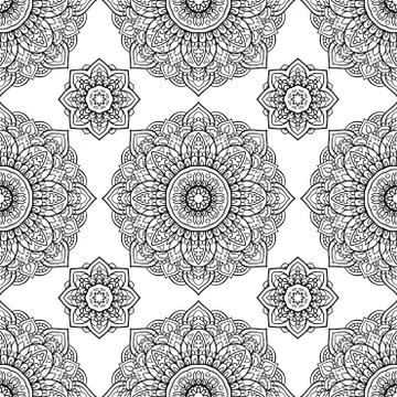 Eastern pattern of mandalas. Stock Illustration