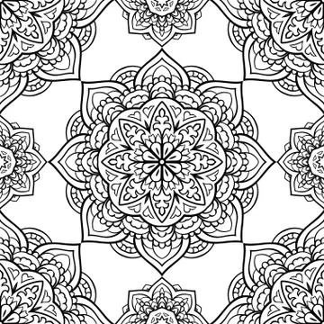 Eastern pattern of mandalas. Stock Illustration