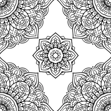 Eastern pattern of mandalas. Stock Illustration