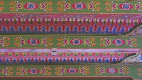 Eastern patterns adorning the ceiling. Eastern ornamentation. Beautiful design. Stock Footage 262638569