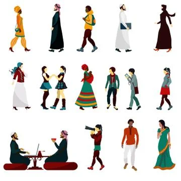 Eastern People Set Illustrazione stock