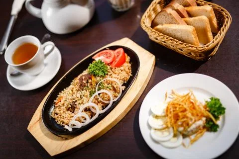 Eastern pilaf with spices Stock Photos