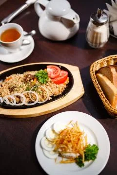 Eastern pilaf with spices Stock Photos