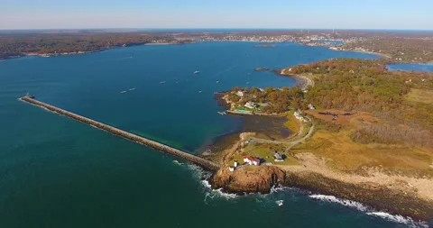 Eastern Point Lighthouse, Gloucester, MA, USA Video stock 172041379