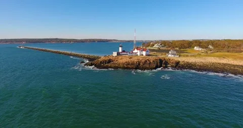 Eastern Point Lighthouse, Gloucester, MA, USA Stock Footage 172041381