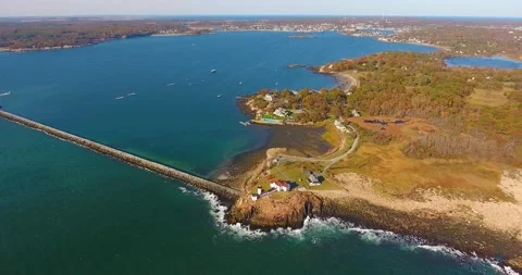 Eastern Point Lighthouse, Gloucester, MA, USA Video stock 172041387