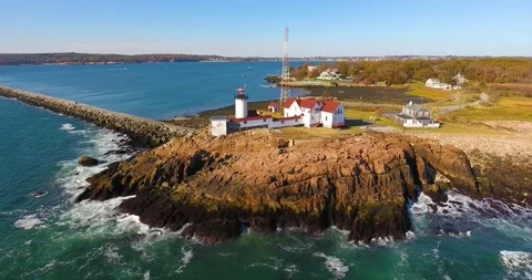 Eastern Point Lighthouse, Gloucester, MA, USA Video stock 172041406