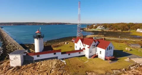 Eastern Point Lighthouse, Gloucester, MA, USA Stock Footage 172046858