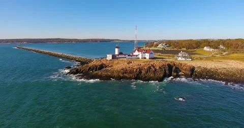 Eastern Point Lighthouse, Gloucester, MA, USA Vídeos de archivo 172046892