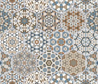 Eastern seamless pattern tiles Stockillustratie