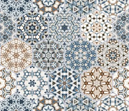 Eastern seamless pattern tiles Stockillustratie