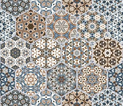 Eastern seamless pattern tiles Stockillustratie