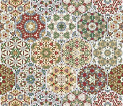 Eastern seamless pattern tiles Stockillustratie