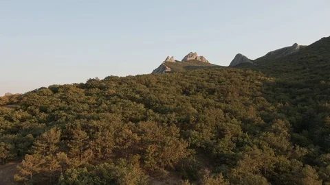 Eastern slope of the mountain volcanic massif in the territory of the Feodosia Stock Footage 115652334