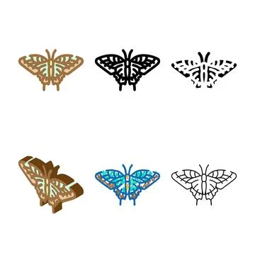 Eastern tiger swallowtail summer edition color icon vector Stock Illustration