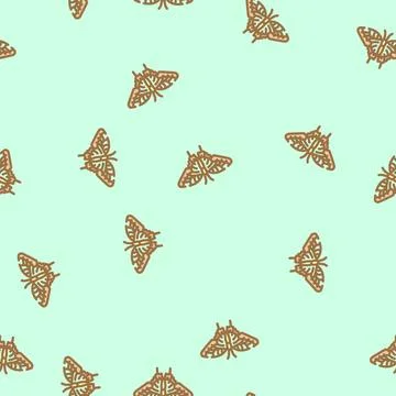 Eastern tiger swallowtail summer vector seamless pattern Stock Illustration