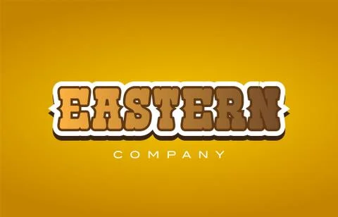 Eastern western style word text logo design icon company Stock Illustration