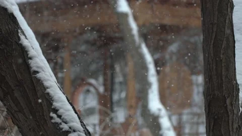 Eastern winter snow slow motion shot Video stock 146061510