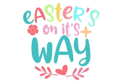 Easter's on it's way easter typography design Stock-Illustration