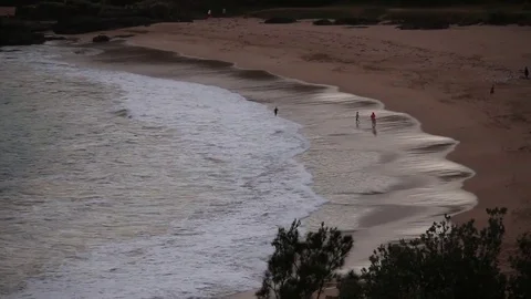 Easts Beach Dusk Timelapse Stockbeeldmateriaal 71897309