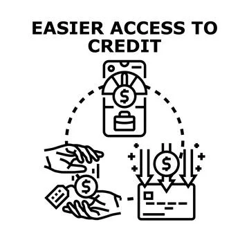 Easy access to financial credit resources concept Stock Illustration