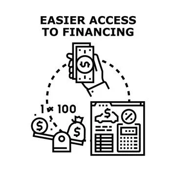 Easy access to financing and financial services concept Stock Illustration