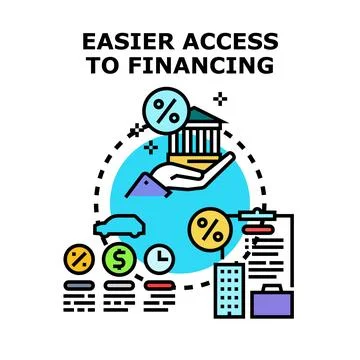 Easy access to financing, credit, and loan services Stock Illustration