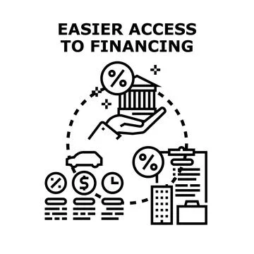 Easy access to financing, credit, and loan services Stock Illustration
