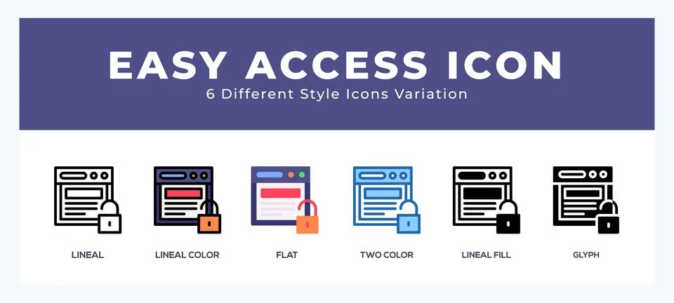 Easy access set of vector icon. For web. and mobile app Stock Illustration