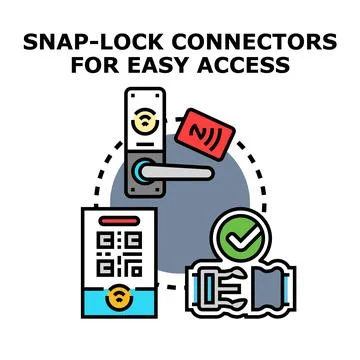 Easy access smart entry systems and snap lock Illustrazione stock