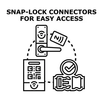 Easy access smart entry systems and snap lock Stock Illustration