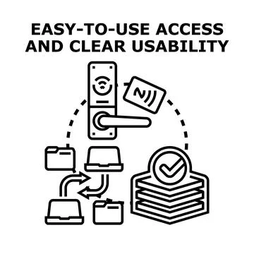 Easy access usability with secure data management system Stock Illustration