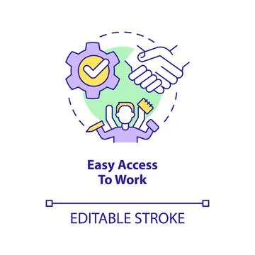 Easy access to work concept icon Stock Illustration
