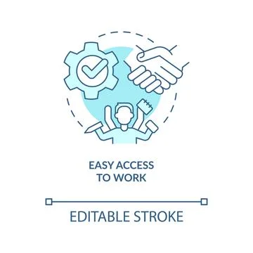 Easy access to work turquoise concept icon Stock Illustration
