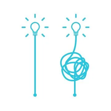 Easy and complex solution. Isolated on white background. From blue icon set Stock Illustration