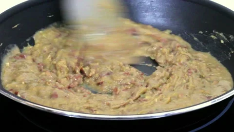 Easy and delicious refried beans recipe Stock Footage 281575301