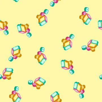 Easy assembly isometric icon seamless pattern Stock Illustration