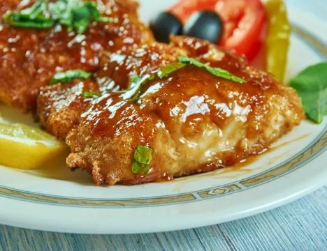 Easy Baked Honey Marinated Cod Fotos Stock