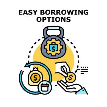 Easy borrowing options and financial lending concept Stock Illustration