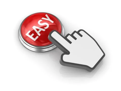Easy button with hand cursor Stock Illustration