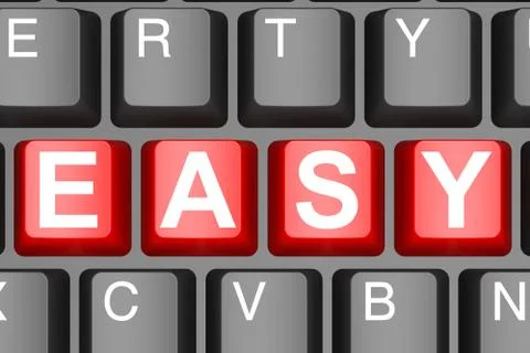 Easy button on modern computer keyboard Stock Illustration