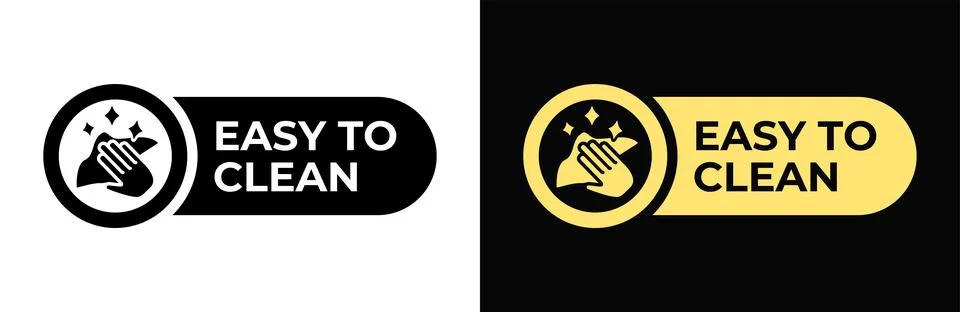 Easy to clean icon. Hand with napkin label. Easy to clean vector illustrati.. Stock Illustration