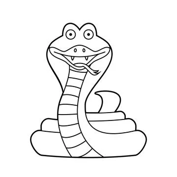 Easy coloring cartoon vector illustration of an Egyptian Cobra isolated on .. Ilustración de archivo