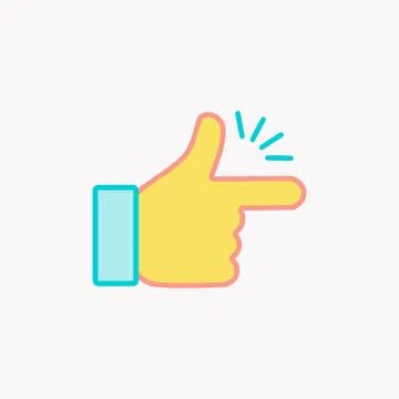 Easy concept finger clicking thin line icon Illustration