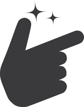Easy Concept. Finger Snapping Hand Gesture Minimal Flat Line  Icon Pictogram Stock Illustration