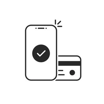 Easy contactless payment by linear phone Stock Illustration