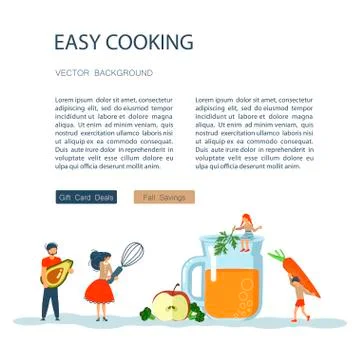 Easy cooking website template. Stock Illustration