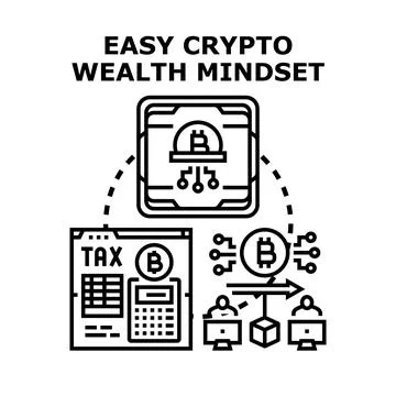 Easy crypto wealth mindset development strategy Stock Illustration